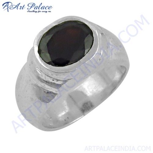 Fashionable Nightlife Black Onyx Gemstone Silver Ring