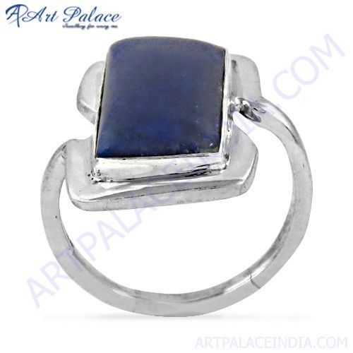 Rocking Style Lapis Lazuli Gemstone Silver Ring