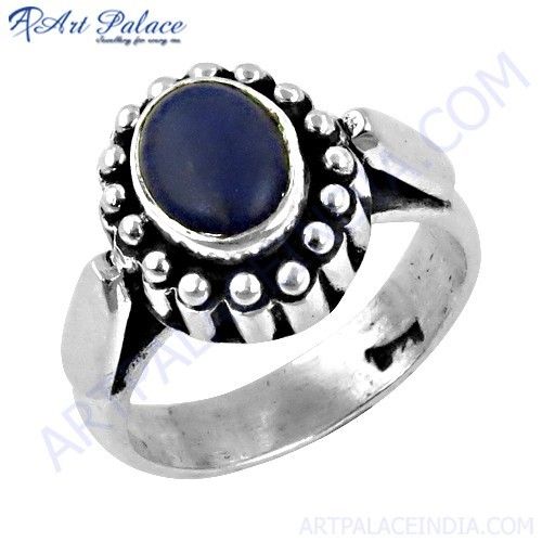 Imperial Lapis Lazuli Gemstone Silver Ethnic Work Ring