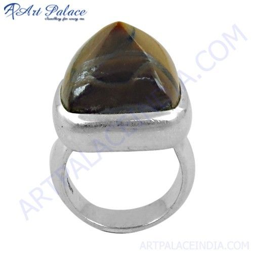 Fantastic Fashionable Tiger Eye Gemstone Silver Ring, 925 Sterling Silver Jewelry