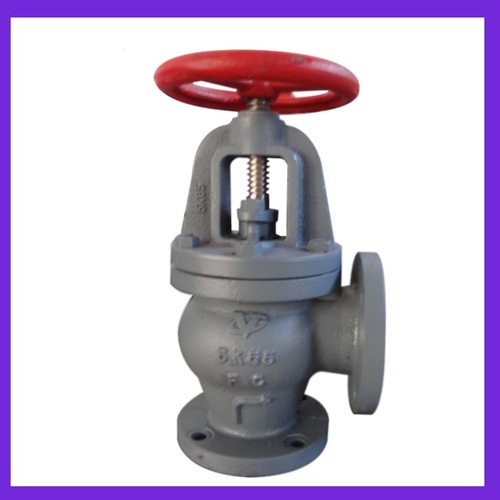 Cast Iron Screw Down Check Angle Valve (JIS F7354 5K65) - Cast Iron, 5K65 Pressure, Flanged Connection, Durable Corrosion Resistant Design