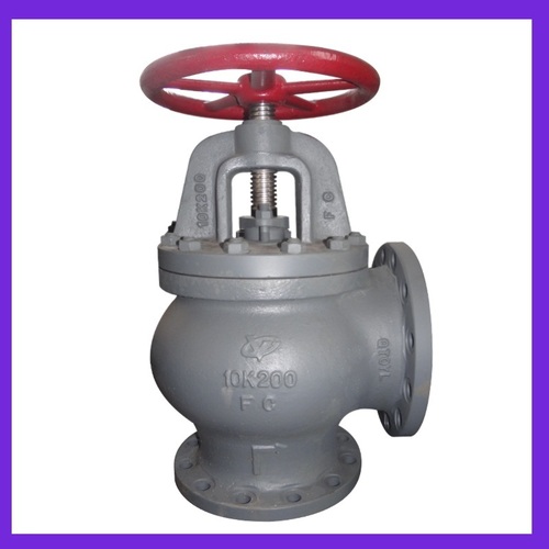 Cast Iron Screw Down Check Angle Valve (JIS F7376 10K200) - Durable Cast Iron, Reliable Check, Marine Offshore Use