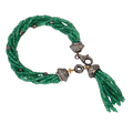 Emerald Beads Tassel Bracelet 