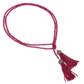 Gold Silver Ruby Beads Tassel Necklace Jewelry