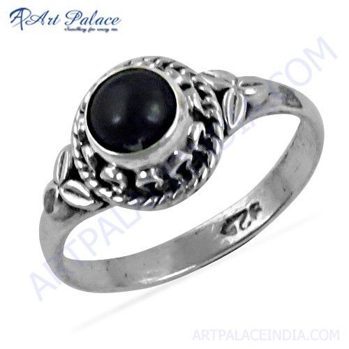 Glamours Ethnic Designer Black Onyx Gemstone Silver Ring