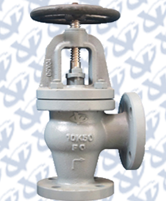 Marine Cast Iron Angle Valves (JIS F7308 10K) - Cast Iron, Flanged Connection, CCS DNV LR Approved, Corrosion Resistant, Reliable Sealing