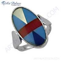 Newest Style Fashionable Inlay Silver Ring