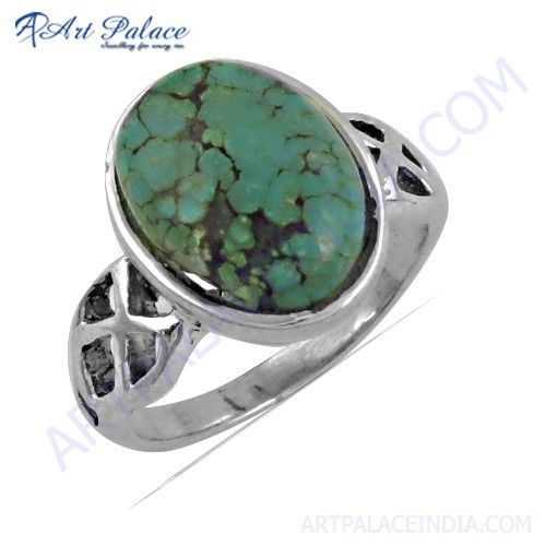 Handcrafted Turquoise Gemstone Silver Ring