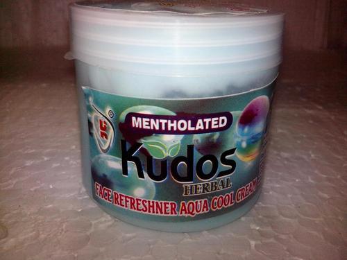 FACE REFRESHNER COOL CREAM-AQUA BLUE FLAVOUR - Plastic Jar 6x6x5 cm , Light Blue Color, Refreshing Cooling Sensation, Skin Soothing Menthol Blend