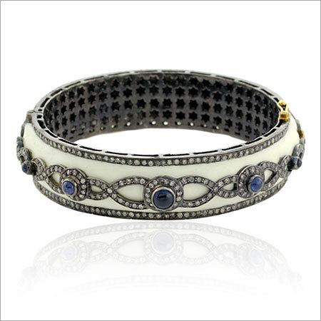 Diamond Enamel Bangle Gold Silver Jewelry