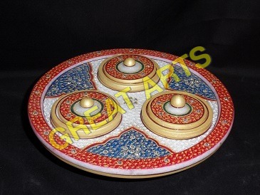 Marble 3 bowl chakry cap set