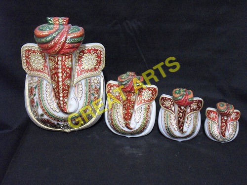 Marble Pagdi Ganesh Statues