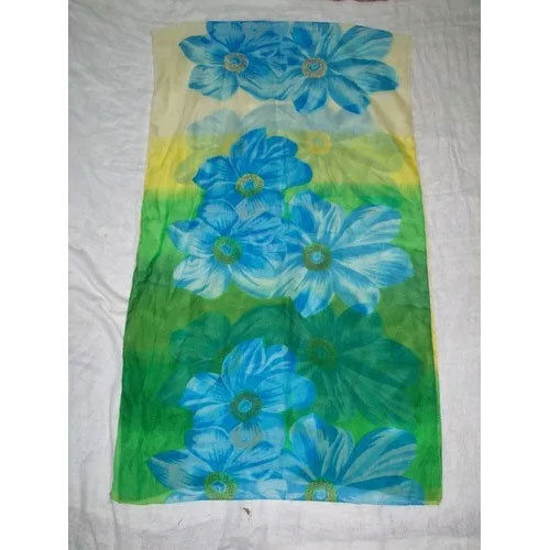 Floral Print Chiffon Stole - Fabric Type: Wool