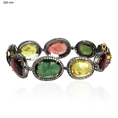 Multi Tourmaline Beaded Bracelet 