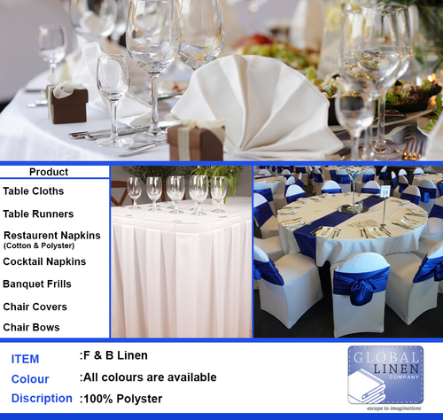 White And Blue F & B Linen