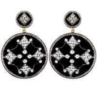 Silver Diamond Moonstone Earrings Enamel Jewelry