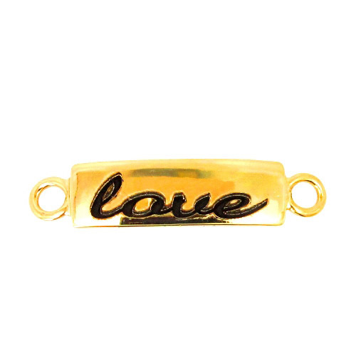 14k Yellow Gold LOVE word Connector Finding