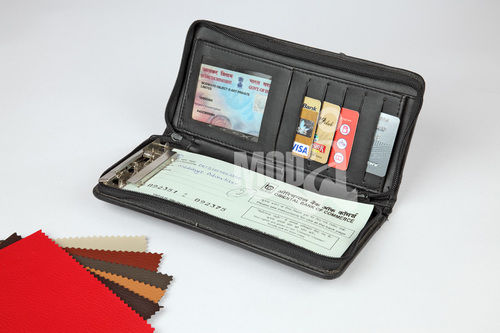 Plain Cheque Book Holder - Color: Black