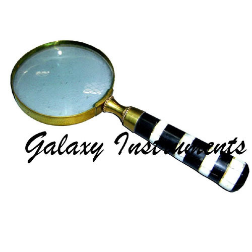 Black & White Bone Handle Magnifying glass