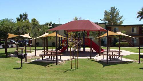 Sails & Shaded For School & Open Air Cafe