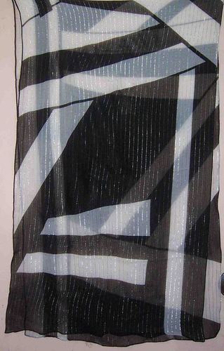Black Silk Printed Scarves