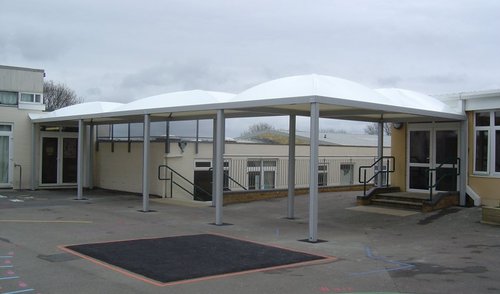 Walkway Tensile Covering Structure