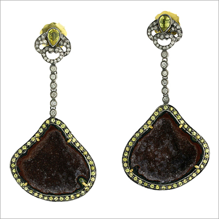 Dangle Earrings Geode Jewelry