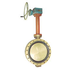 Double eccentric worm-type extended flanged butterfly valve