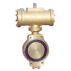Pneumatic bronze butterfly valve