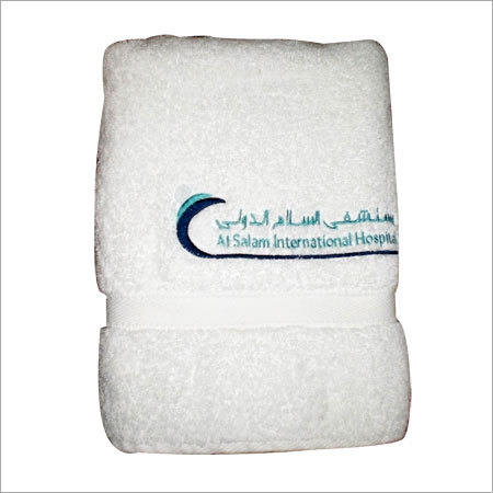 Embroidered Towels - 100% Cotton, Various Sizes (30x50cm to 70x140cm), White | Absorbent, Durable, Customizable, Soft Cotton, Elegant Design