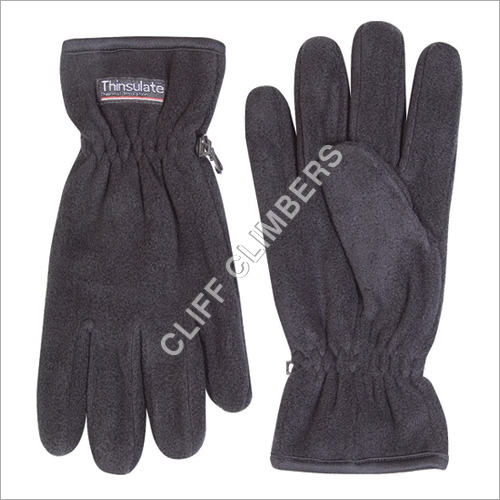 Hand Gloves Fleece Black with Thinsulate Insulation - Fleece M/L 25cm Black | Warmth Water Resistant Grip Flexibility