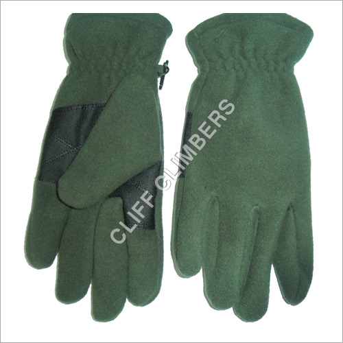 Hand Gloves Fleece Wind Stopper - Fleece, Polyester, PU Coated Palm, M-L-XL, Green, 8 Inch, Zipper Closure | Warmth, Windproof, Water-Resistant, Breathable, Durable, Comfortable