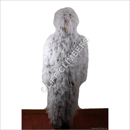 GHILLIE SUIT POLYSTER LEAF SNOW - Polyester, One Size, White | Lightweight, Durable, Weatherproof Camouflage