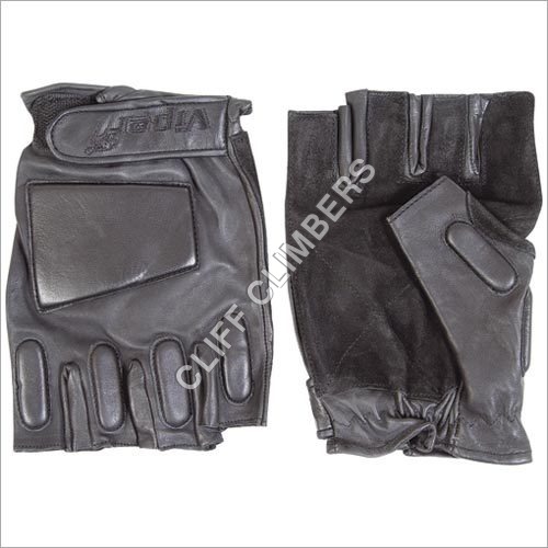 Viper Fingerless Glove - Leather, 20cm, Black | Dexterity, Protection, Comfort, Durable Grip