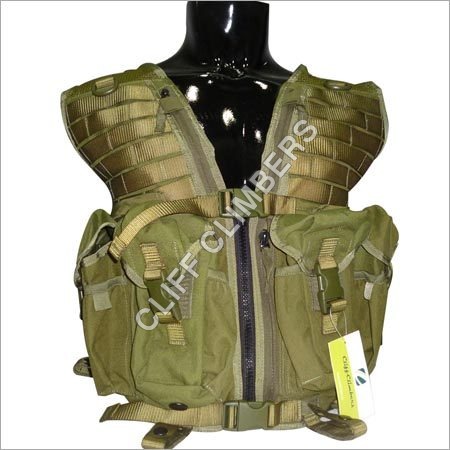 Tactical Vest Imported - Cotton Canvas S-XXL Olive Green | Zipper Closure Multiple Pockets Back-up Belt Comfortable Fit