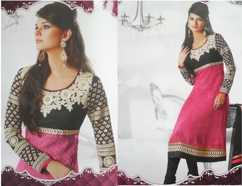 Full Sleeves Designer Suit - Polyester, 44 Inches, Pink | Floral Embroidery, Elegant Design, Fine Fitting, Colorfast, Durable, Versatile