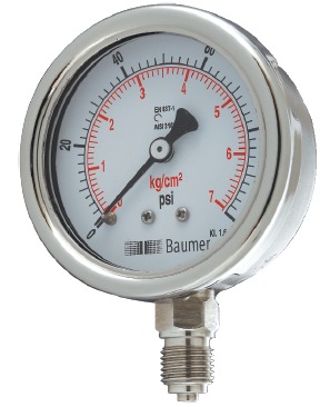 All SS Pressure Gauge - Bourdon type (small size)