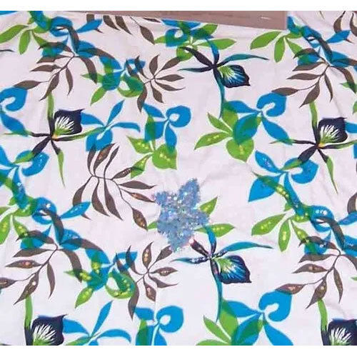 White Cotton Printed Flower Scarves