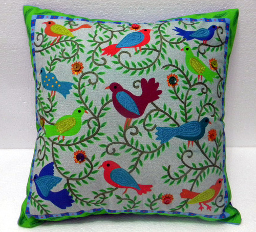 Printed With Embroidered Cushion Cover
