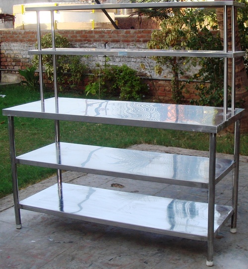 Work Table with Overhead Shelf - Stainless Steel 60"x24"x34"+15+18 Dimensions | Multifunctional Design with Optimized Storage Solutions