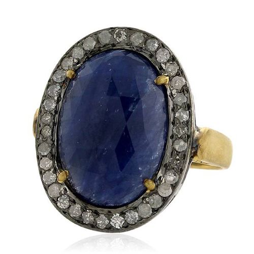 Blue Sapphire Diamond Ring 
