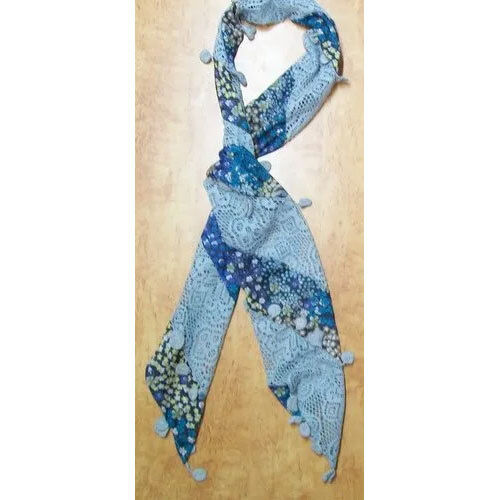 Cotton Fancy Long Scarves - Pattern: Embroidered