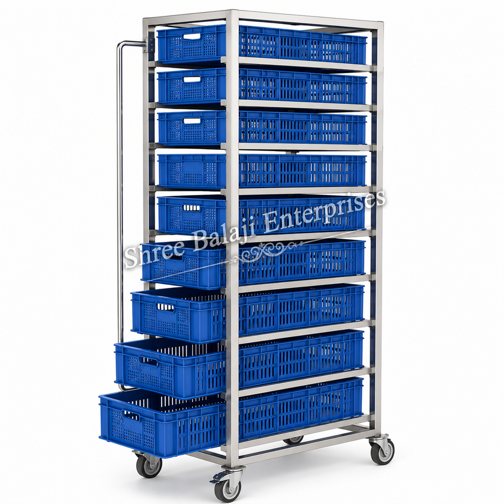 Vegetable Storage Racks - Stainless Steel 3-7 Feet Height | 4-Wheel Mobility Matte Finish for Hotels and Restaurants
