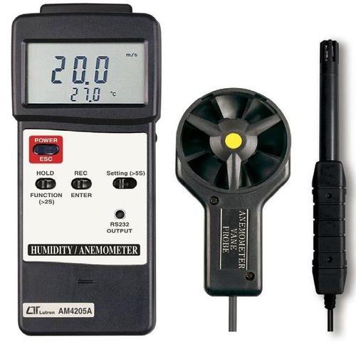 Gray And White Anemometer With Humidity Meter