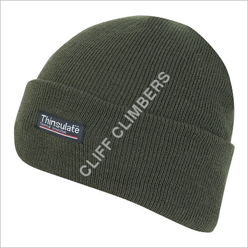 Woollen Scull Cap with Thinsulate Insulation - Wool, One Size, Olive Green | Warmth, Comfort, Durable Protection