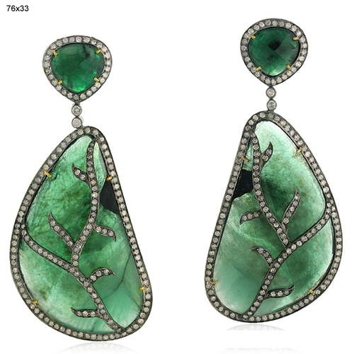 Diamond Designer Emerald Earrings