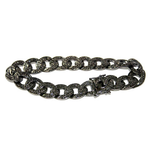 Sterling Silver Diamond Slim Fashion Bracelet