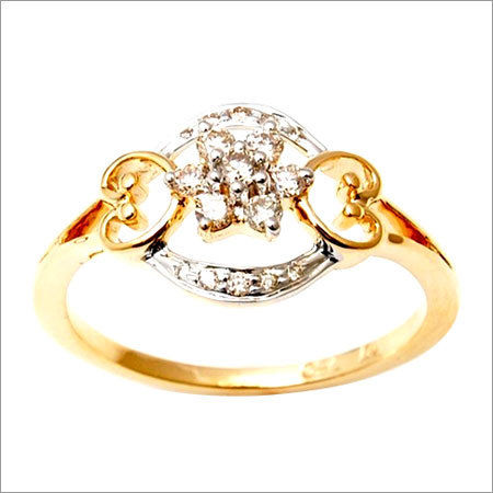 Natural Diamond Yellow Gold Ring Jewelry For Women Very Good