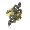 Pave Diamond Snake Ring 