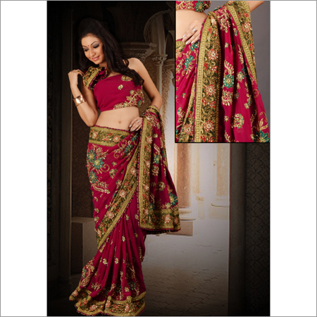 Cotton Embroidery Saree